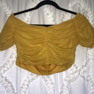 Mustard two piece crop top and Skirt set